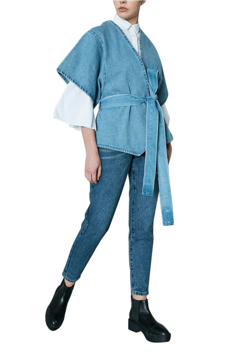 Waven - Womens Cati Wrap Kimono Top - Old Used Blue
