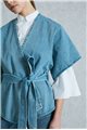 Waven - Womens Cati Wrap Kimono Top - Old Used Blue