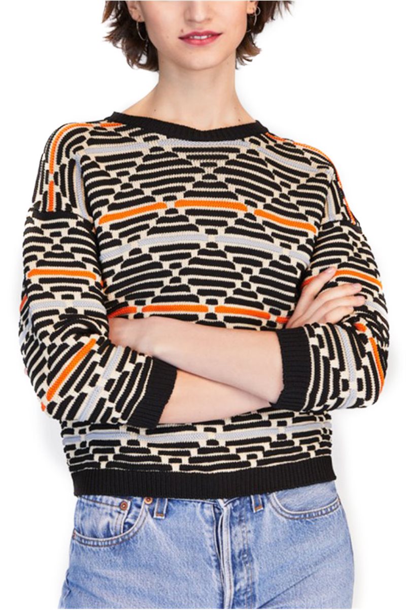 Tara Jarmon - Graphic Knit Pullover - Black