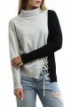 Central Park West - Turtleneck Sweater With Lacing Detail - Black/Grey