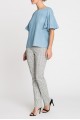 Nic + Zoe - Women's Denim Ruffle Top - Blue Haze