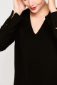 Tara Jarmon - Women's Dobby Crepe Dress - Black