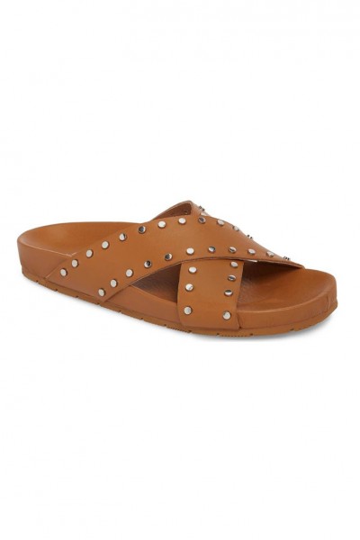 Jslides - Women's Ellie Studded Slide Sandal - Tan