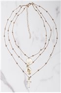 Tease By Tory - Women's Multi Layer Cross Necklace