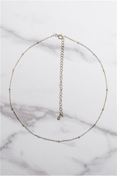 Tease By Tory - Women's Beaded Chain Choker - Silver