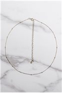 Tease By Tory - Women's Beaded Chain Choker - Silver