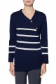 Brochu Walker - Women's Mattie Buttoned stripe Pullover - Regotta Almond Stripe