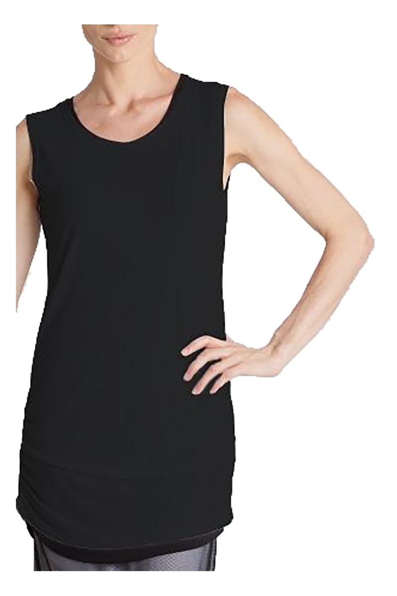 Planet - Women's Matte Jersey Rouched Tank - Black