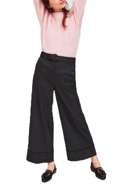 Tara Jarmon - Women's Dark Heather Grey Flannel Pant - Grischinef