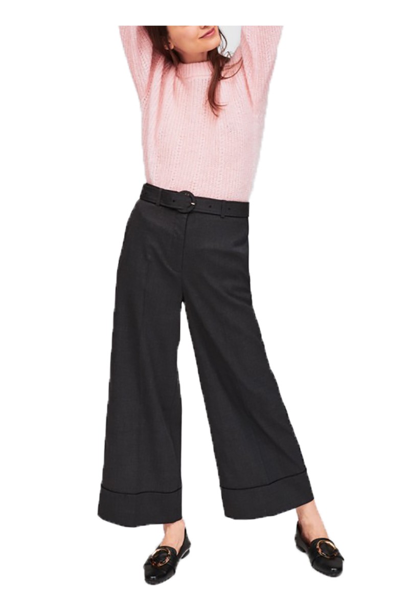 Tara Jarmon - Women's Dark Heather Grey Flannel Pant - Grischinef