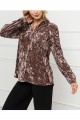 Mystree - Women's Velvet Shirt With Lace Trim - Mauve