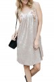 Mystree - Women's Embroidered Front Velvet Dress - Taupe