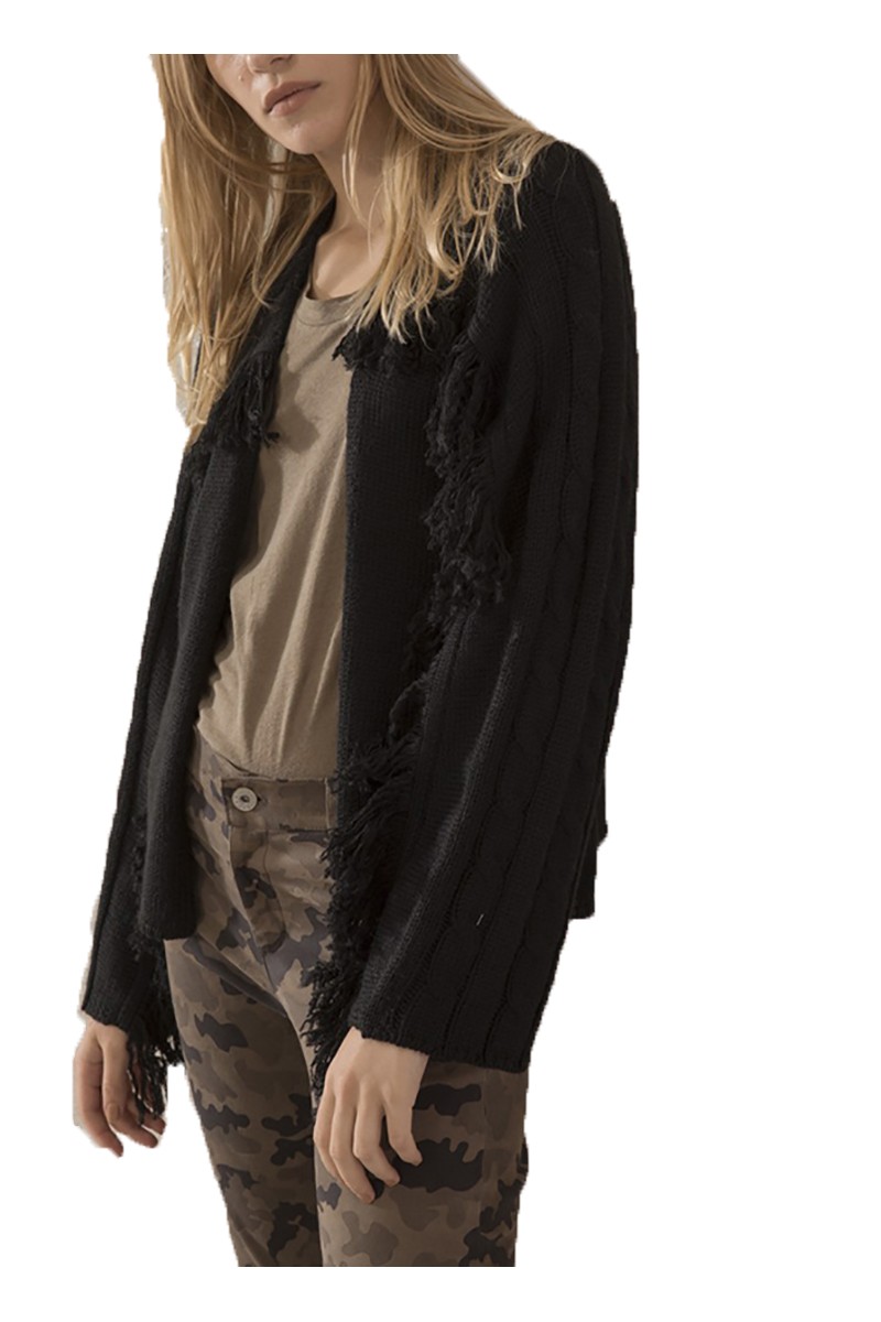 Sack's - Women's Melanie Fringes Knit Cardigan - Black