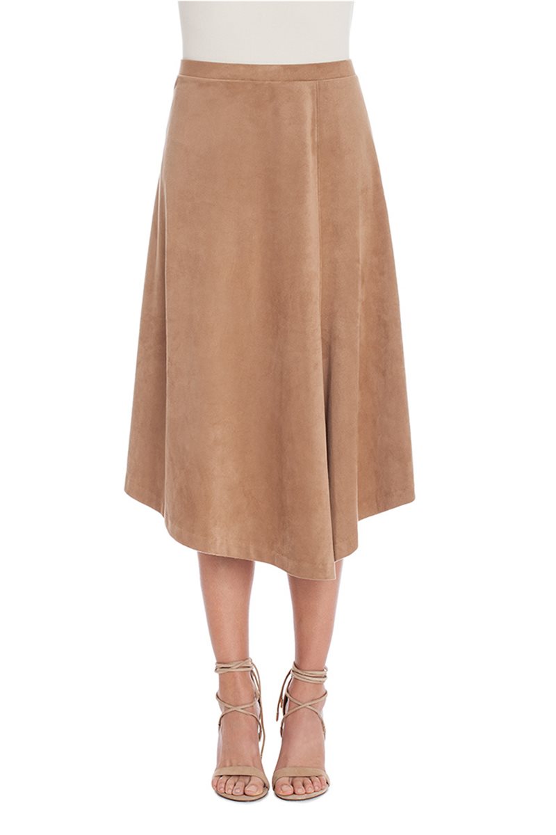 Nic+Zoe - Suedette Skirt - Dark Mochachino