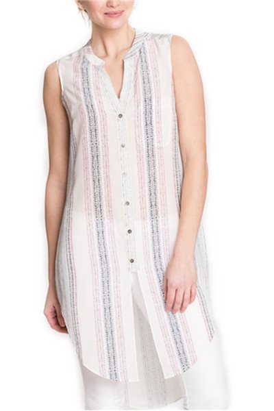 Nic + Zoe - Stitch Lines Tunic Tank - Multi