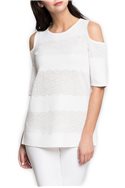 Nic + Zoe - Cold Shoulder Top - Paper White