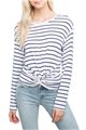 Generation love - Women's Ellery Twisy Long Sleeve Top - Stripe