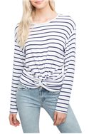 Generation love - Women's Ellery Twisy Long Sleeve Top - Stripe