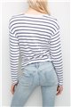 Generation love - Women's Ellery Twisy Long Sleeve Top - Stripe