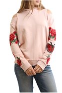 Central Park West - Oakland Rose Embroidered Hoodie - Pink