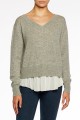 Brochu Walker - Layered Pullover - Arctic GreyWhite