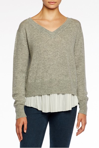 Brochu Walker - Layered Pullover - Arctic GreyWhite