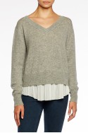 Brochu Walker - Layered Pullover - Arctic GreyWhite