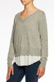 Brochu Walker - Layered Pullover - Arctic GreyWhite