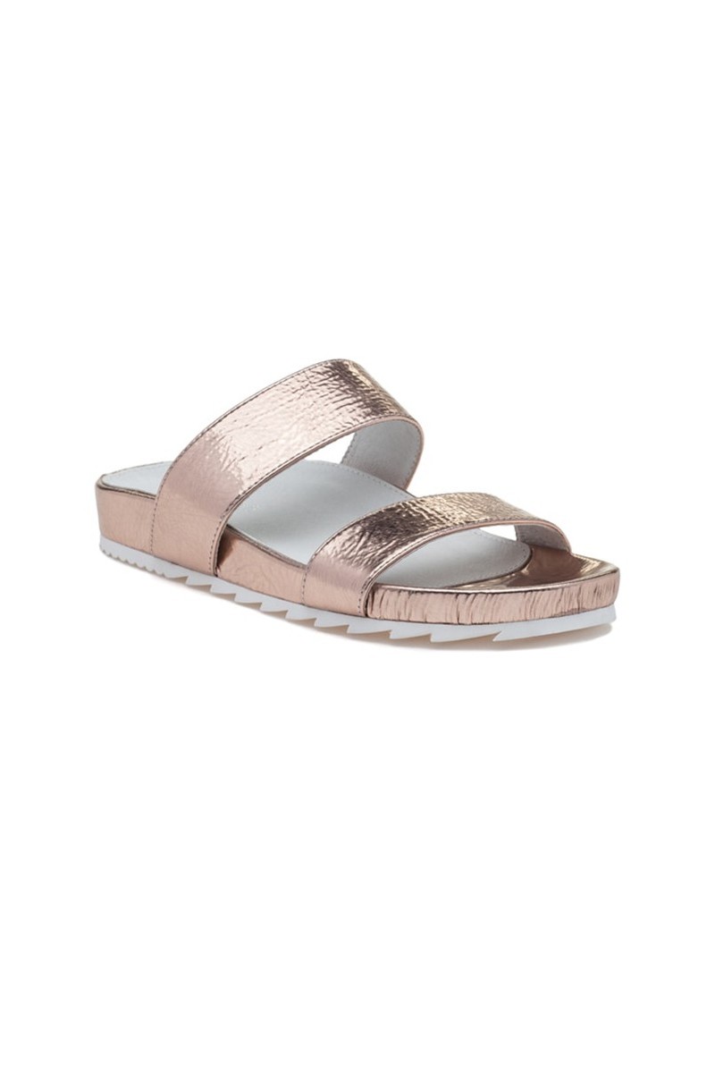 Jslides - Women's Edie Leather - Rosegold Cracked