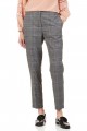 Tara Jarmon - Women's Checked Straight Pants - Gris Chine Clair