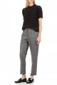 Tara Jarmon - Women's Checked Straight Pants - Gris Chine Clair