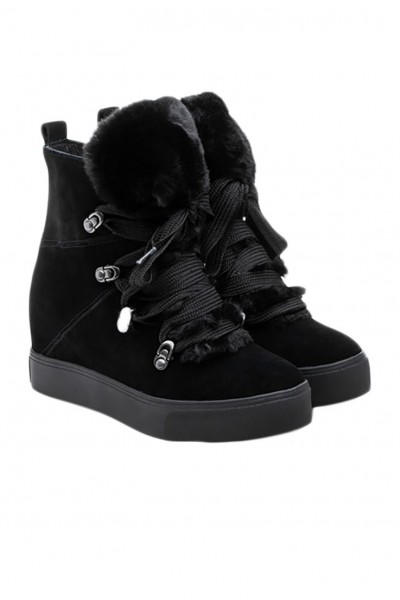 J Slides - Women's Whitney Boots - Black Suede