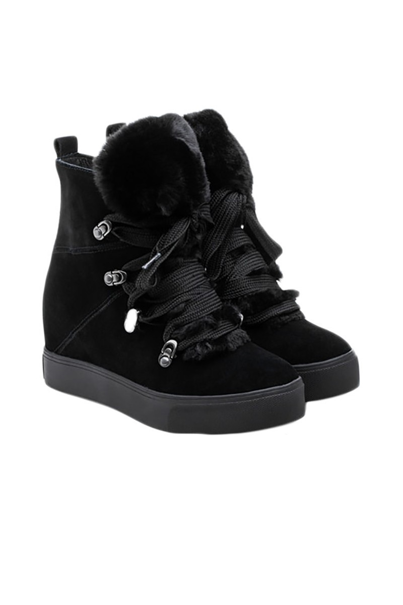 J Slides - Women's Whitney Boots - Black Suede