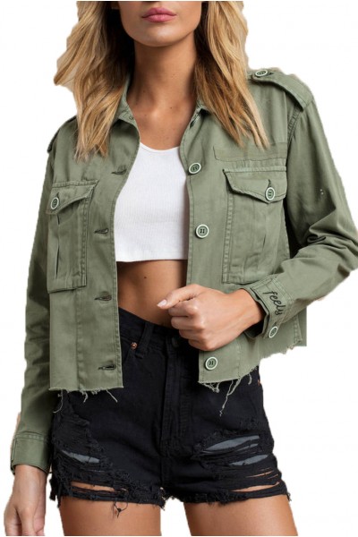 Pistola - COVE CROPPED MILITARY JACKET - SWEET BAY OLIVE