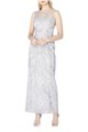 Tahari Brand - Illusion Neckline Sequin Gown