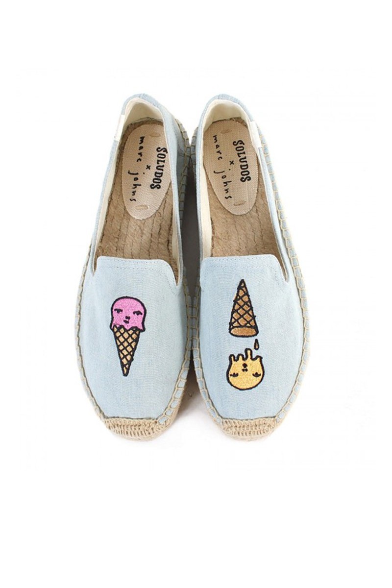 Soludos - Women's Ice Cream Platform Smoking Slipper - Chambray