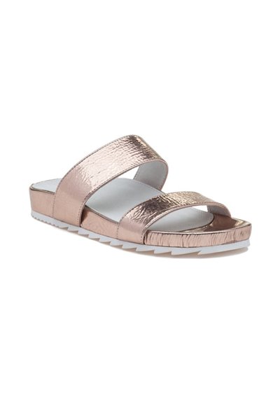 Jslides - Women's Edie Leather - Rosegold Cracked