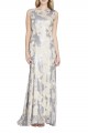 Tahari - Women's Sequin Embroidered Metallic Gown - Gun.Metal