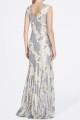 Tahari - Women's Sequin Embroidered Metallic Gown - Gun.Metal