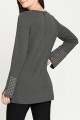 Nic+Zoe - Women's Grommet Cuff Top - Graphite