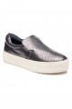 JSlides - Harry Embossed Leather Shoe - Pewter