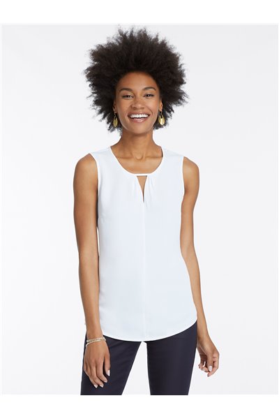 Nic+Zoe - Easy Keyhole Top - Paper White