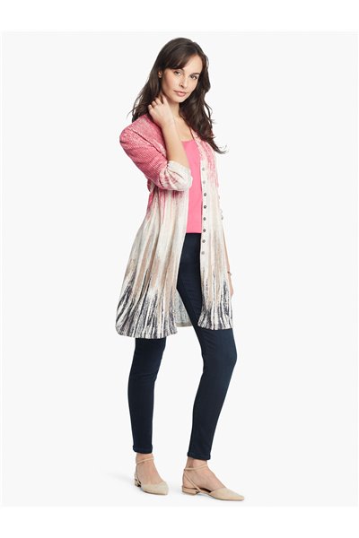 Nic+Zoe - PAINTED TWIRL CARDIGAN - Pink Multi