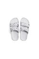 Moses - Adult Freedom Slipper Sandals - White Splatter 